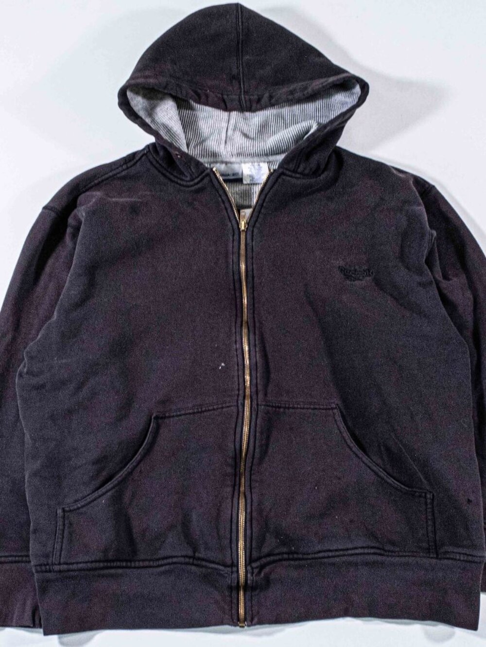 Vintage Reebok Sun Faded Zip Hoodie Medium Distressed Thrashed Y2K Boxy M
